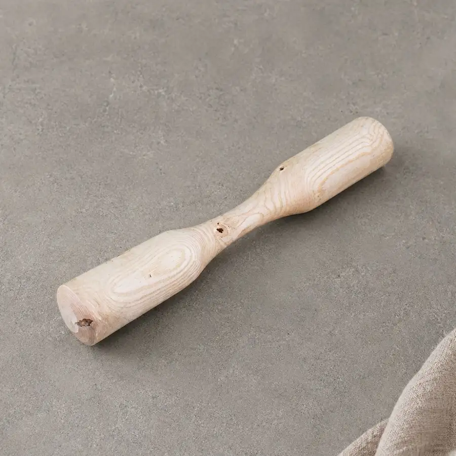 S 57cm Domestic Hardwood Mallet - Double Ball Mochi Hammer (Traditional Kitchen Cooking Tool)