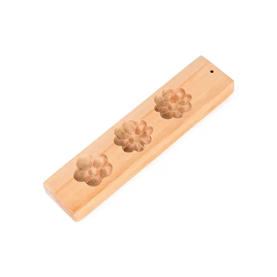 国産白樺木製 薬果型 3穴 ( 伝統体験 餅型 打ち菓子型 秋夕 名節 餅作り文様スタンプ 餅プレス ) — 3