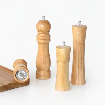 2type Wood Pepper Grinder (Solid Wood Pepper Mill Salt Mill Manual Grinder Spice Container)