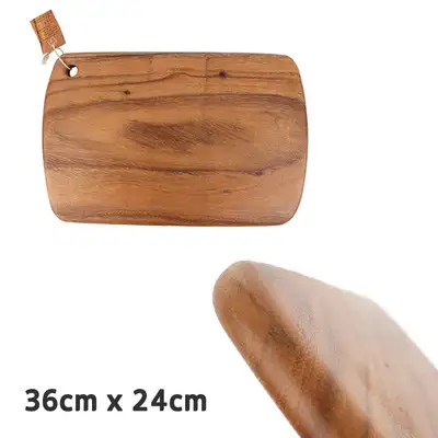 3624 Natural Wood Round Rectangle Serving Board | Camping Wood Home Party Plate Plating Cheese Board