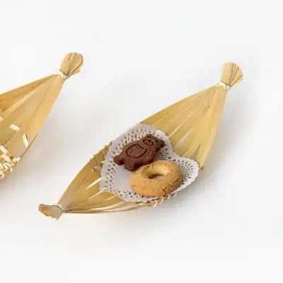 S Bamboo Pear-Shaped Fried Food Basket
