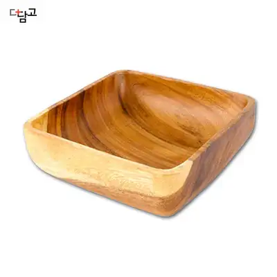 Wooden Square Salad Bowl | Wood Salad Bowl Square Bowl Cereal Bowl Brunch Cafe Wood Appetizer Plate
