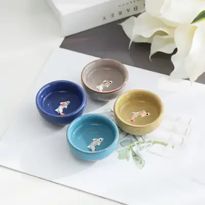 4色锦鲤鱼纹茶杯套装+收纳盒P