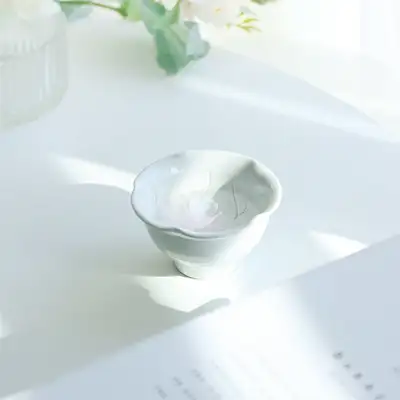 白瓷陶轮莲叶茶杯 60ml