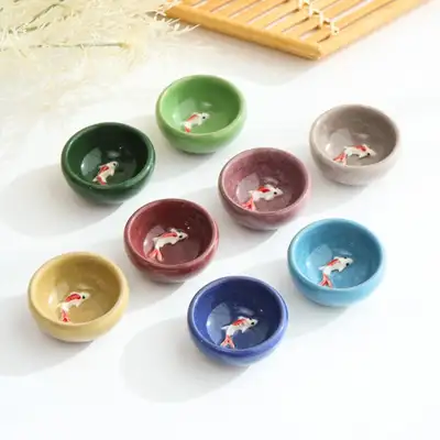 彩色锦鲤茶杯10种套装