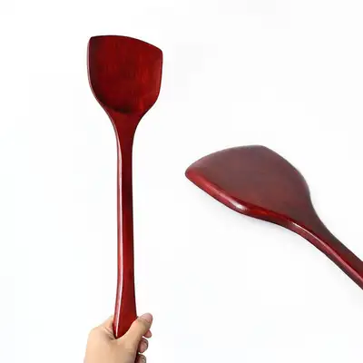 Brown Lacquered Wood Long Spatula | Natural Wood Long Spatula Wok Spatula