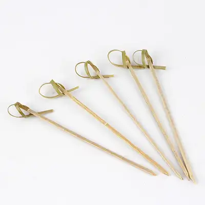 Blue Bamboo Ribbon Fruit Picks 100P (Hamburger Picks, Dessert Forks, Bento Box Decoration, Party Picks)