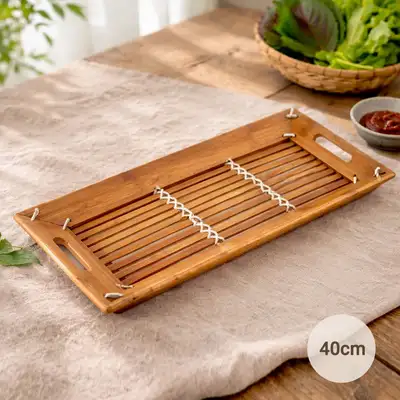 40cm Bamboo Rectangular Serving Tray