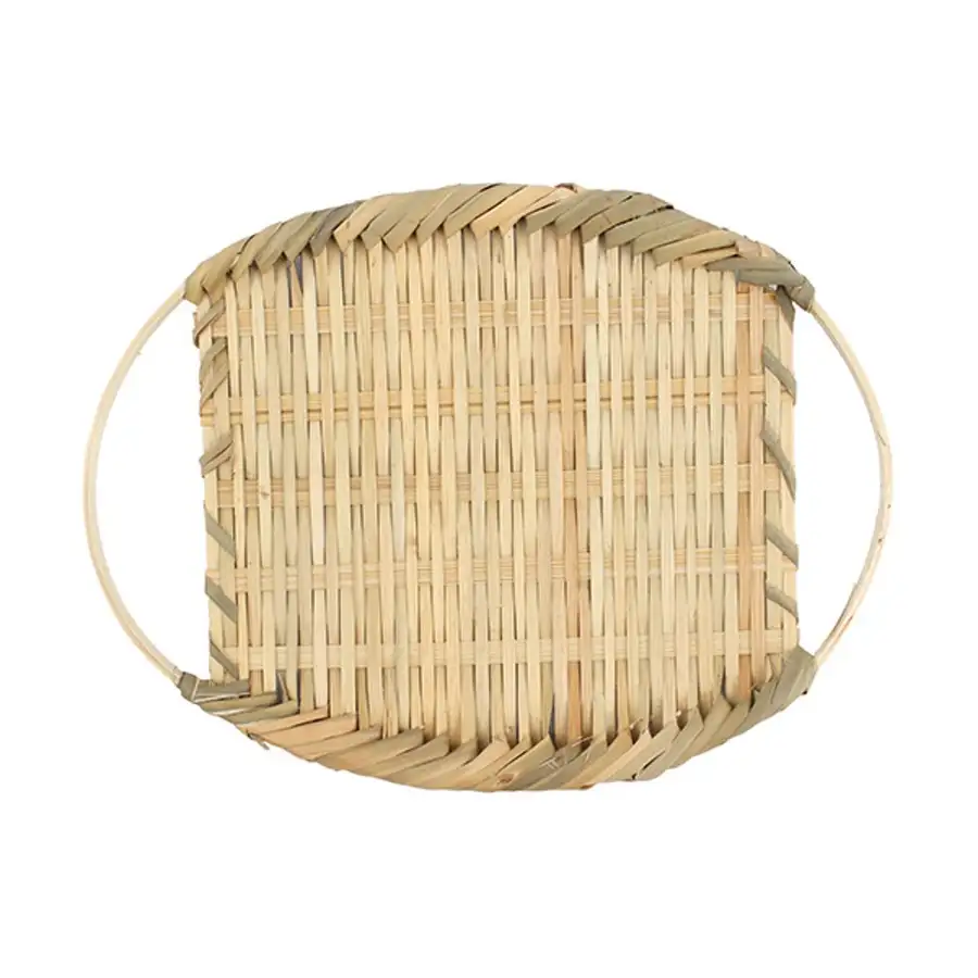 S Bamboo Colander with Dual Handles | Lettuce Tempura Basket Japanese-Style Dish Plate — 1