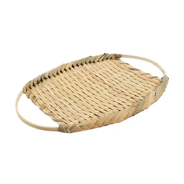 S Bamboo Colander with Dual Handles | Lettuce Tempura Basket Japanese-Style Dish Plate — 2