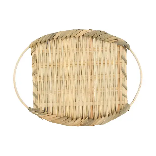 S Bamboo Colander with Dual Handles | Lettuce Tempura Basket Japanese-Style Dish Plate — 3