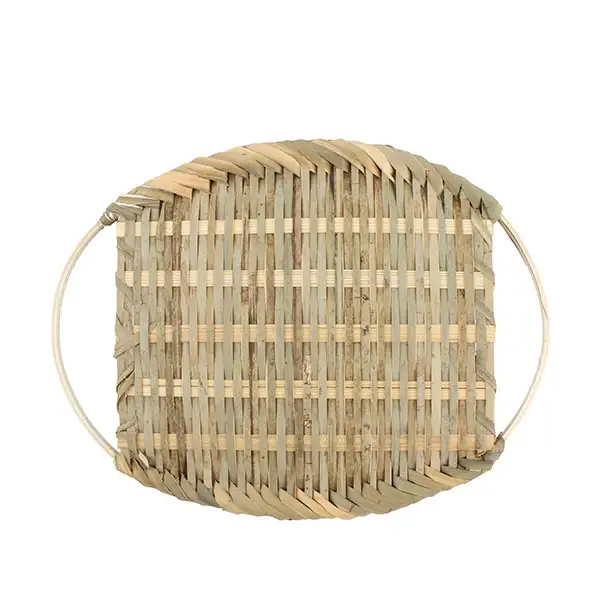 S Bamboo Colander with Dual Handles | Lettuce Tempura Basket Japanese-Style Dish Plate — 4