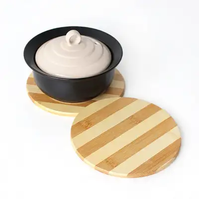 Bamboo Stripe Round Trivet | Stone Pot Hot Pot Pan Stand