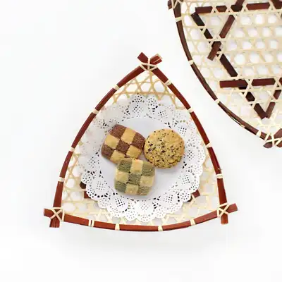Bamboo Fried Food Basket Triangle Brown | Japanese Dish Strainer