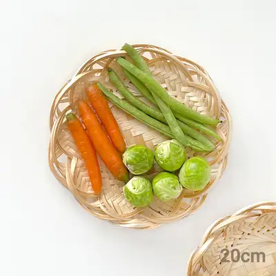 20cm Bamboo Flower Strainer Basket (Deep Fryer Plate Camping Mini Bowl Izakaya Flower Basket Japanese Cuisine Decorative Piece)
