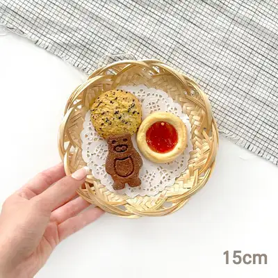 15cm Bamboo Flower Colander (Fried Food Plate, Camping Mini Bowl, Izakaya Flower Strainer, Japanese Cuisine Decorative Accessory)