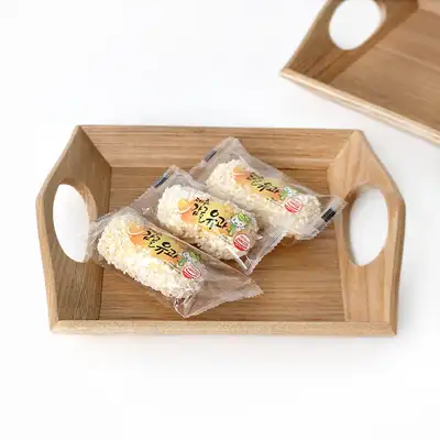 天然木ハンドル ナチュラルトレー ミニ 22x19cm ホームカフェ デコレーション