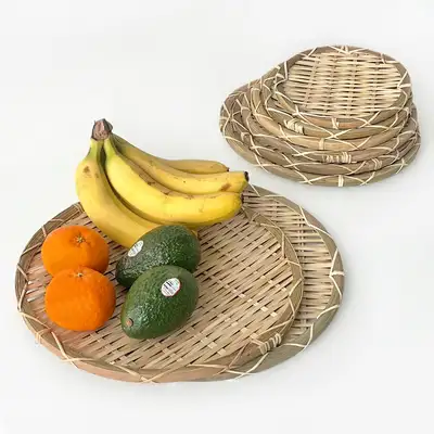 Bamboo Round Strainer Basket | Soba Buckwheat, Tempura, Pancake, Jeon, Wrap Serving Tray