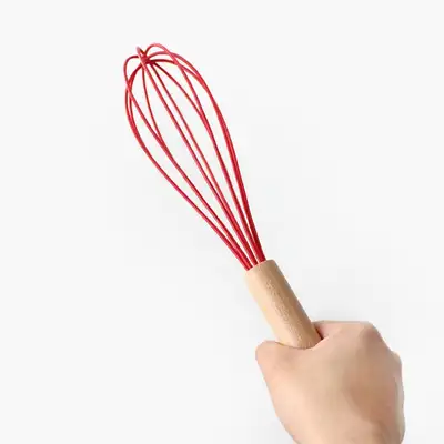 赤ハンドル シリコン泡立て器 | 生クリーム 卵 ホイップ器