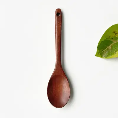 カンファー材 炒め木杓 楕円形 25cm 木製杓子 スプーン フライ返し