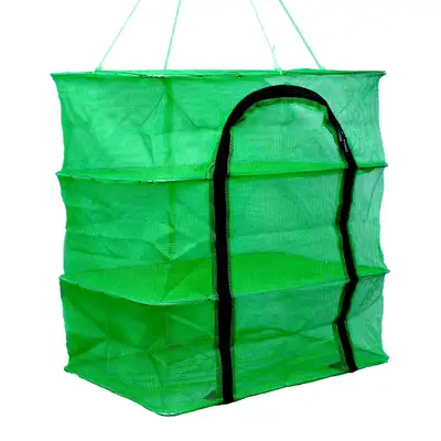 2号 47x34cm グリーン 3段ドライングネット | 魚用網 キャンプ 食器乾燥網