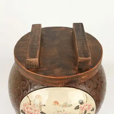 松木米缸盖兼垫底座(中号)