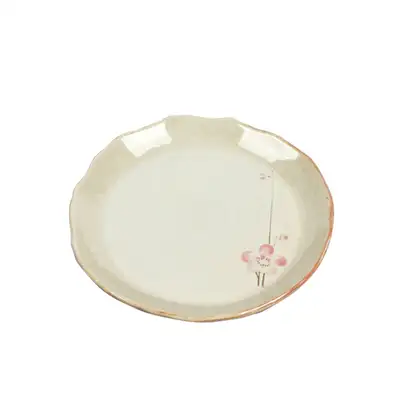 粉青梅花圆自助餐盘 小