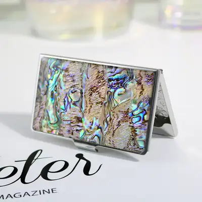 Mother-of-Pearl Lacquer Aurora Business Card Case M