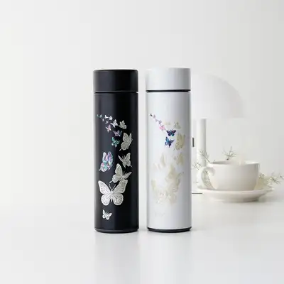Nacre Lacquerware Butterfly Garden Stainless Steel Shell Tumbler 500ml
