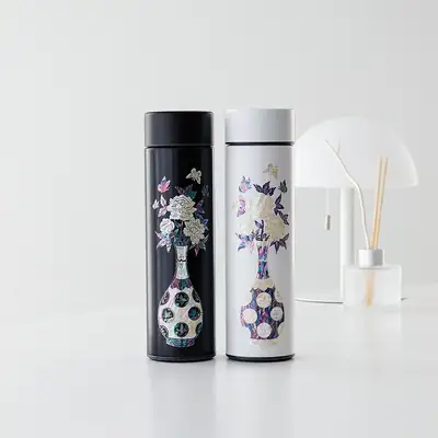 Vase Flower Pattern Mother-of-Pearl Stainless Steel Tumbler 500ml