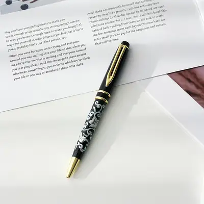 Premium Gift Shell Inlay Ballpoint Pen (Plum Blossom and Butterfly)