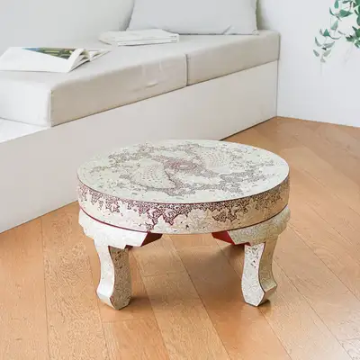 Najeon Lacquerware Yi Dynasty Peacock Round Mother-of-Pearl Inlay Table 50cm