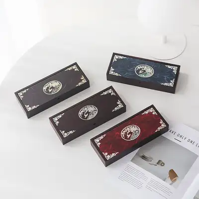 Pakssi Sangbang Inlaid Mother-of-Pearl Automatic Oval Pencil Case (Plum Blossom)