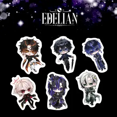 [Edelian] SD Character 6 Types Sticker | Piece Sticker | Virtual