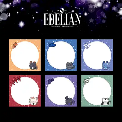 [Edelian] SD Animal 6 Types Sticky Notes | 95×95 | Virtual