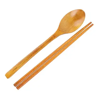 天然うるし塗り小型スプーン・箸セット ナチュラル（韓食堂 木製原木調理道具 スプーン 箸）