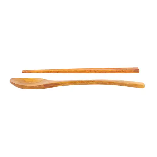 天然うるし塗り小型スプーン・箸セット ナチュラル（韓食堂 木製原木調理道具 スプーン 箸） — 5