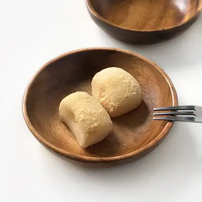 10cm 円形ウッドプレート｜小鉢 ソースボウル 薬味 木製ボウル
