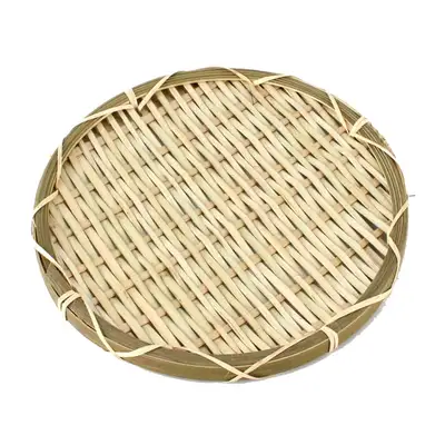 20cm 竹製円形ザル｜伝統ザル そば板 チヂミ サンチュ 揚げ物 チヂミ皿