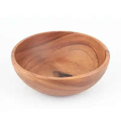 23.5cm アカシア無垢材 丸型ボウル 木製 食器 サラダボウル
