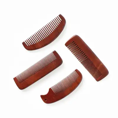 ブラウン木製くし セット（密集ヘアブラシ ヘアブラシ 丸くし 天然木 本くし ヘアくし 涼しいウッドブラシ）