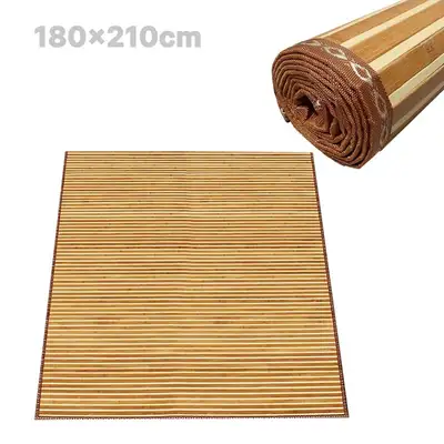 リビング用ツートン竹ラグ 17mm（涼しい寝床竹ラグ 通風 夏用マット カフェカーペット リビングマット）