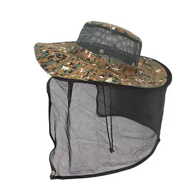 Zaitun Mesh Work Cap (Brim Cap Jungle Military Survival Hat UV Sunlight Protection Fishing Work Cap)