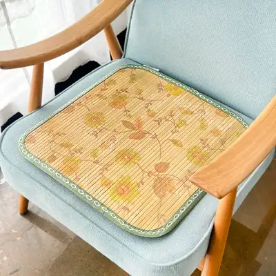 Floral Bamboo Seat Cushion | Summer Cooling Mat for Office, Student, Car, Taxi, Truck, Forklift