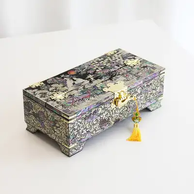高级螺钿漆器礼金翡翠命理珠宝盒（张太福作品）