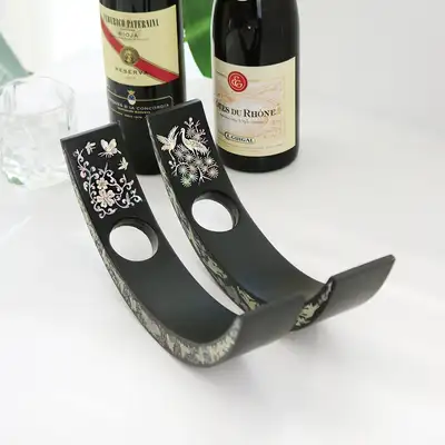 螺钿漆器葡萄酒架&杯托H(黑)外国人礼物 韩国纪念品