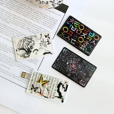 螺钿漆器卡片式贝壳USB 4GB 外国人礼物 韩国纪念品