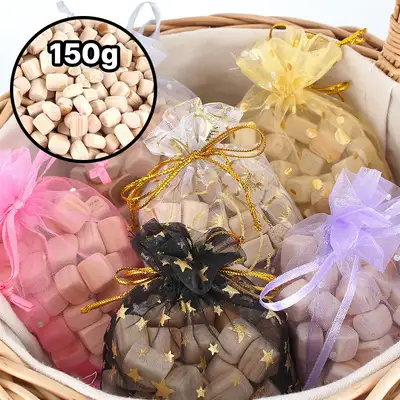 150g Cypress Cube Potpourri (Fragrance Sachet Air Freshener Cypress Scent Cube Chips Bulk Gift Mesh Pouch)