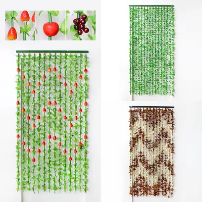 Leaf Garland Collection | Wall Decor Retro Leaf Fruit Garland Green Leaf Two-Tone Leaf Vine Doorway Partition Kitchen Divider