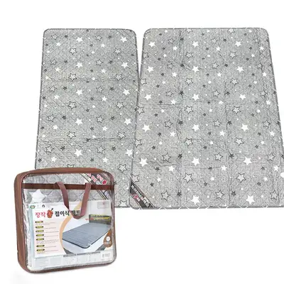 2size Firewood Star Gray Foldable Mat (Korea-Japan Winter Single Double Electric Heated Mat Thin Ondol Electric Blanket)